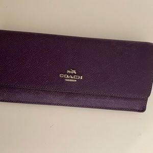 Purple Leather Coach Wallet